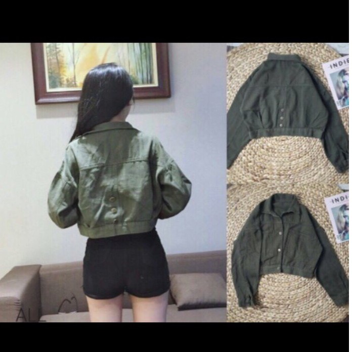 áo khoác jean nữ phối cúc lưng