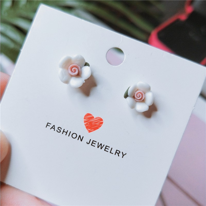 Ceramic Ear Nails Handmade Rose Flowers earrings