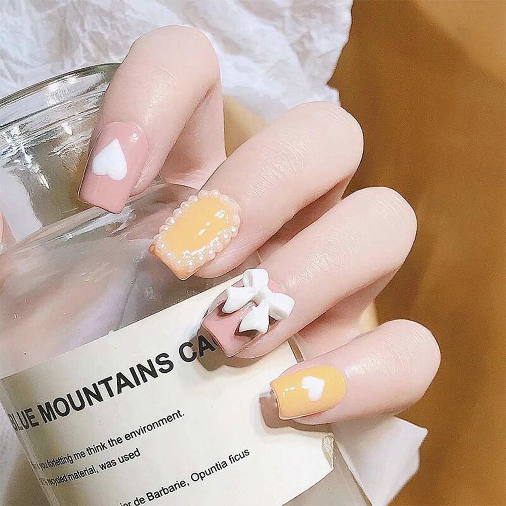 [Hàng mới về] Phụ kiện nơ nhỏ trang trí móng tay 3d lấp lánh tùy chọn màu sắc