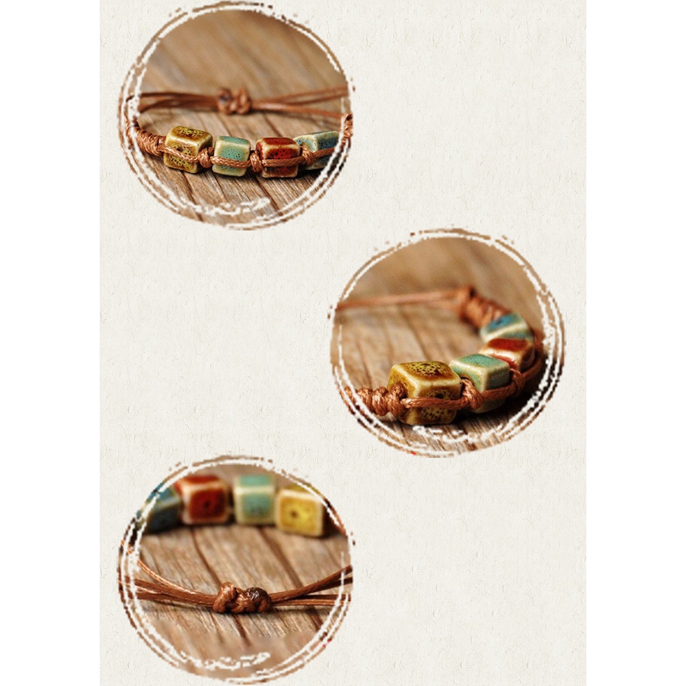 Vòng Đeo Tay Hoa Sứ Phong Cách Dân Tộc Thời Trang Cho Nữ