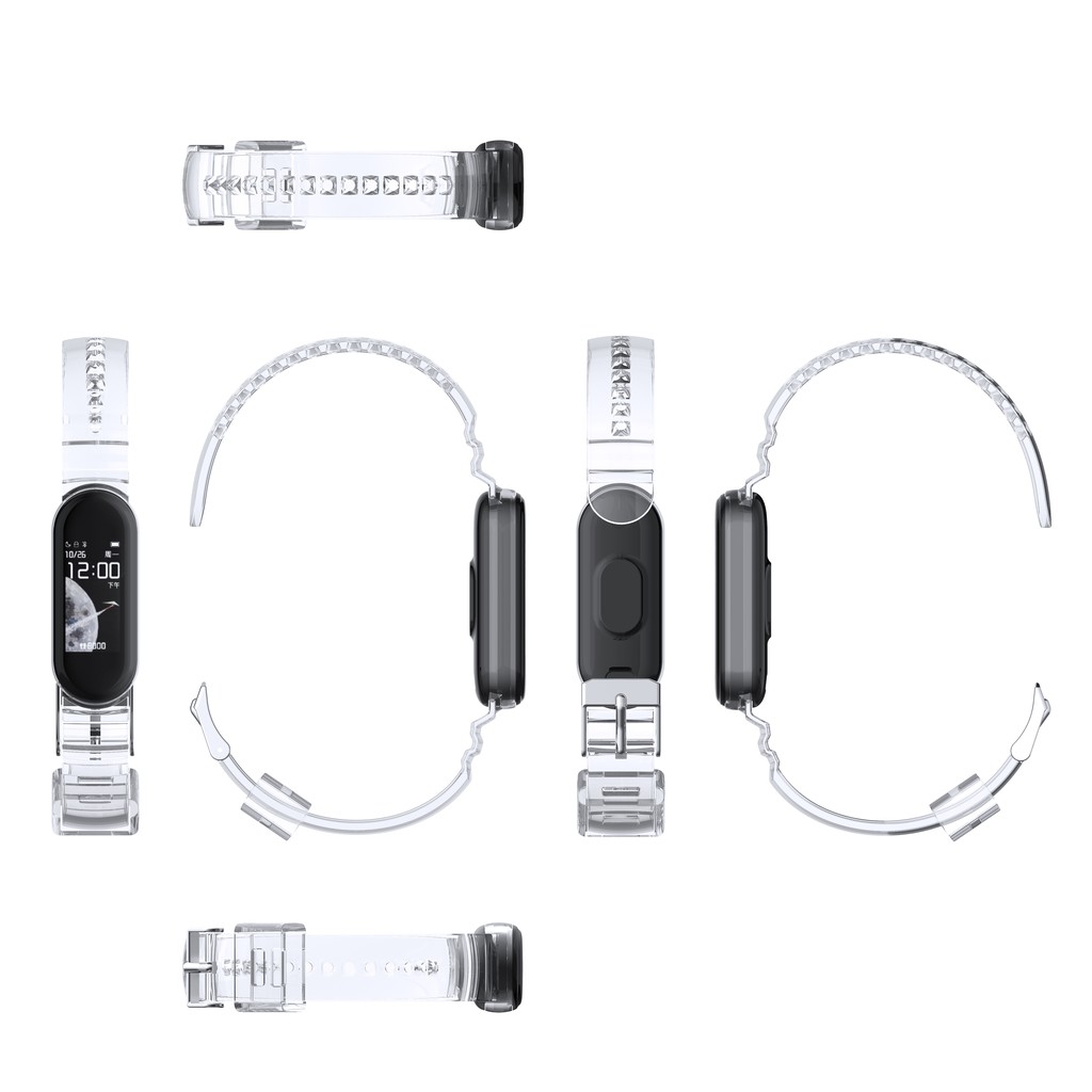 Dây đeo silicon trong suốt thay thế cho đồng hồ Xiaomi Mi Band 6 / 5 / Mi Band 4 / 3 / 5