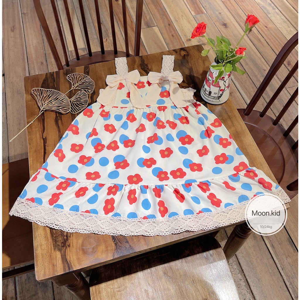 Váy đầm cánh tiên nơ lưng cao cấp bé gái từ 8-20kg