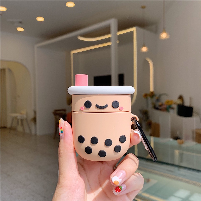 Vỏ Bảo Vệ Hộp Sạc Tai Nghe Bluetooth Không Dây AirPods 1 2 3 / Pro Họa Tiết Hoạt Hình Dễ Thương Kèm Dây Đeo Tiện Dụng Ốp