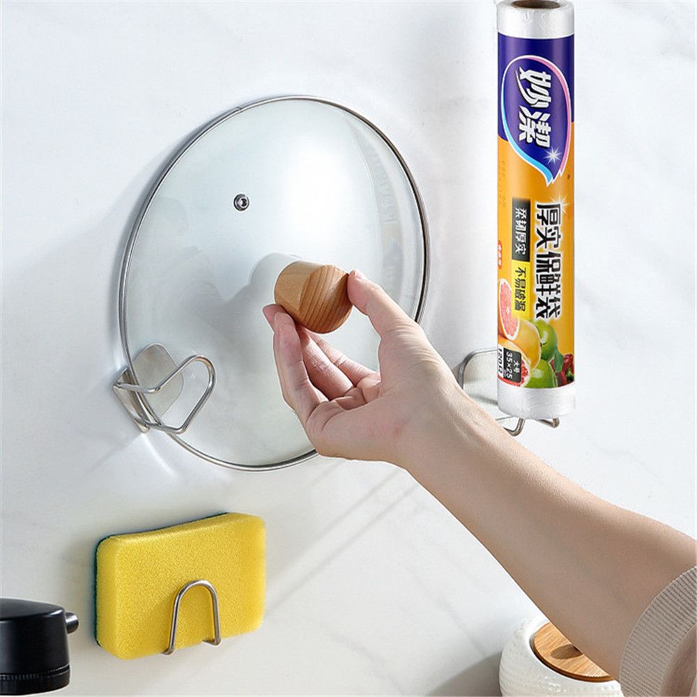 Giá Inox, Móc Inox Treo Gài Cuộn Giấy Vệ Sinh Lõi Rỗng, Móc Treo Đồ Dính Tường Đa Năng, Móc Inox Dán Tường. Kingler 4085