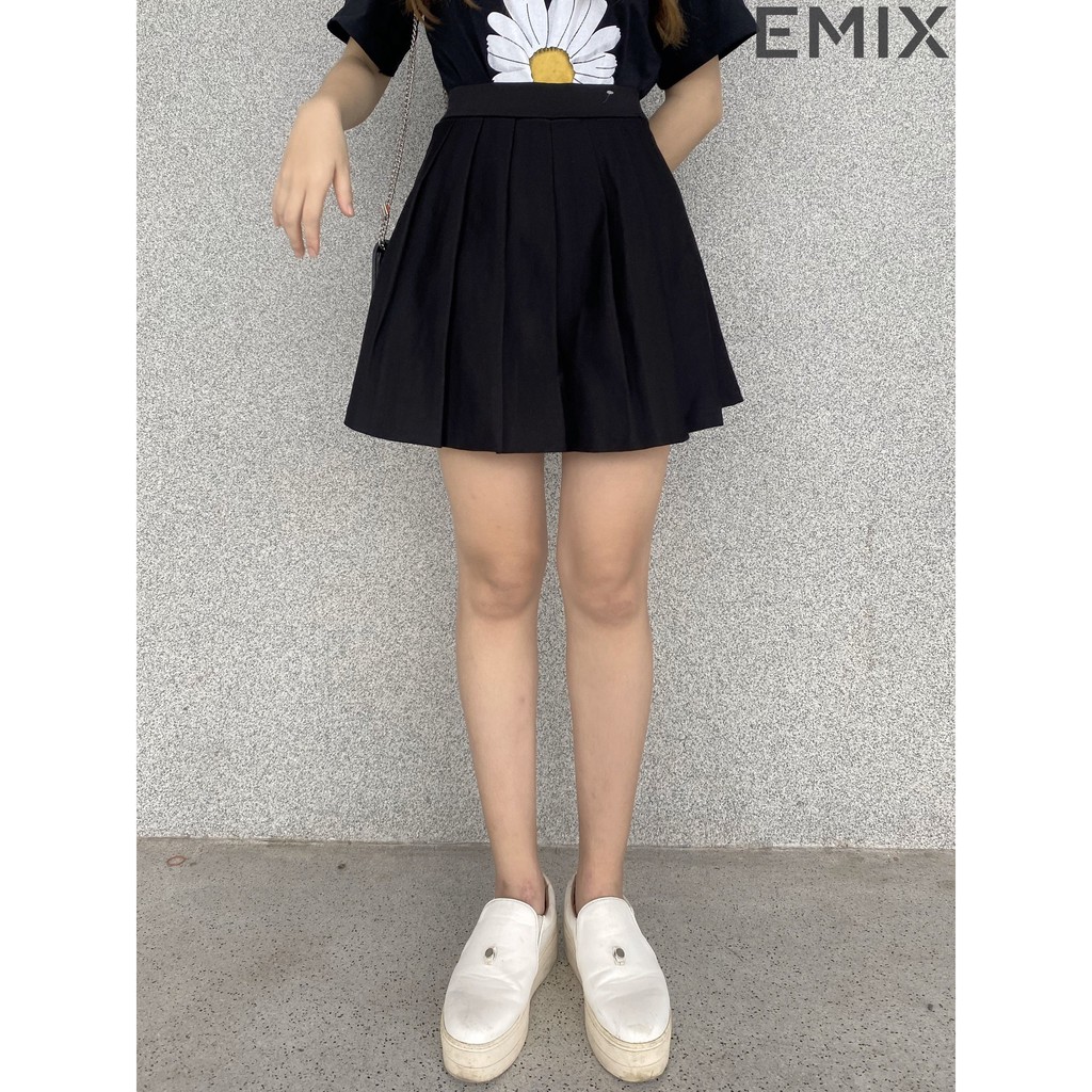 Chân váy xếp ly EMIX chất umi màu đen | BigBuy360 - bigbuy360.vn
