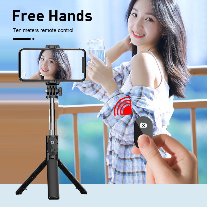 ✩ Wireless selfie Bluetooth stick Bluetooth self shooting remote control tripod handheld camera self timer device 【vrru】