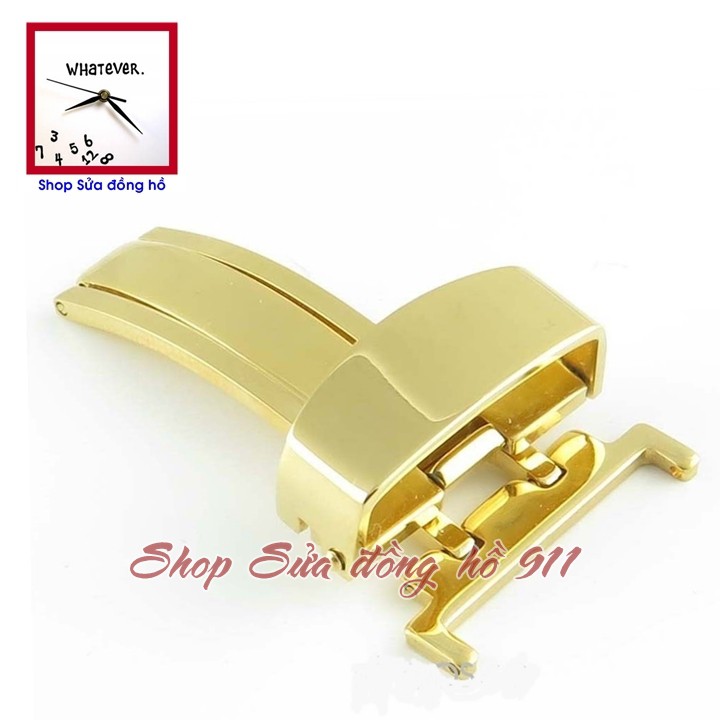 Khóa chống gẫy dây da đồng hồ, bản lề gập 1 bên. Màu Vàng - Gold