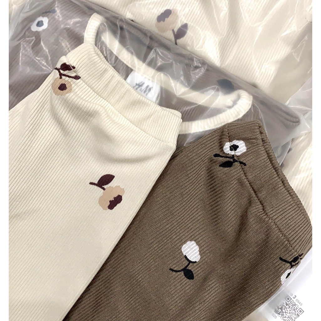 Bộ quần áo chất len tăm dài tay thu đông HM cho bé trai bé gái sale size 18M-6Y HM01 Lamiha