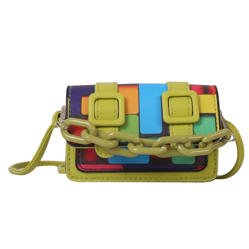 Túi Xách Đeo Vai Hình Vuông Cỡ Nhỏ Màu Kẹo Tương Phản Thời Trang Cho Nữ