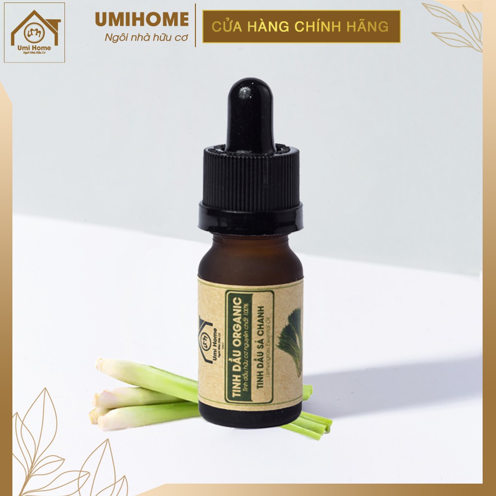 Tinh dầu thơm phòng Sả Chanh hữu cơ UMIHOME nguyên chất 10ml