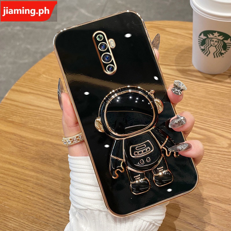 Ốp Điện Thoại Mềm Mạ Điện Hình Phi Hành Gia 3D Có Giá Đỡ Cho OPPO Reno 2Z 2F