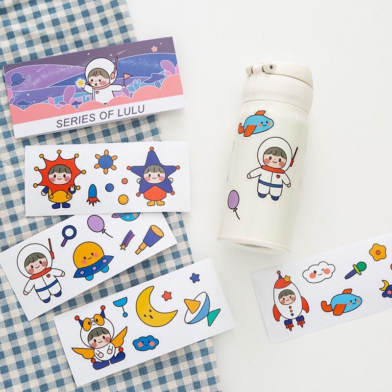 Bộ 4 Tấm STICKER Trang Trí Dán Phong Cách Nhật Bản Cực Kì Dễ Thương Chất Dính Siêu Bền