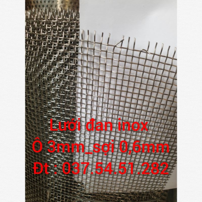 Lưới đan inox 304 : ô 5mm sợi 1mm