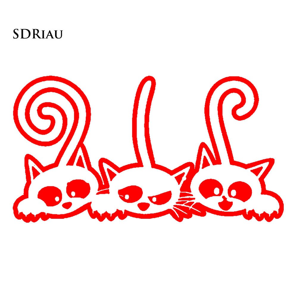 Decal hình mèo dễ thương trang trí thân xe &amp; cửa sổ oto