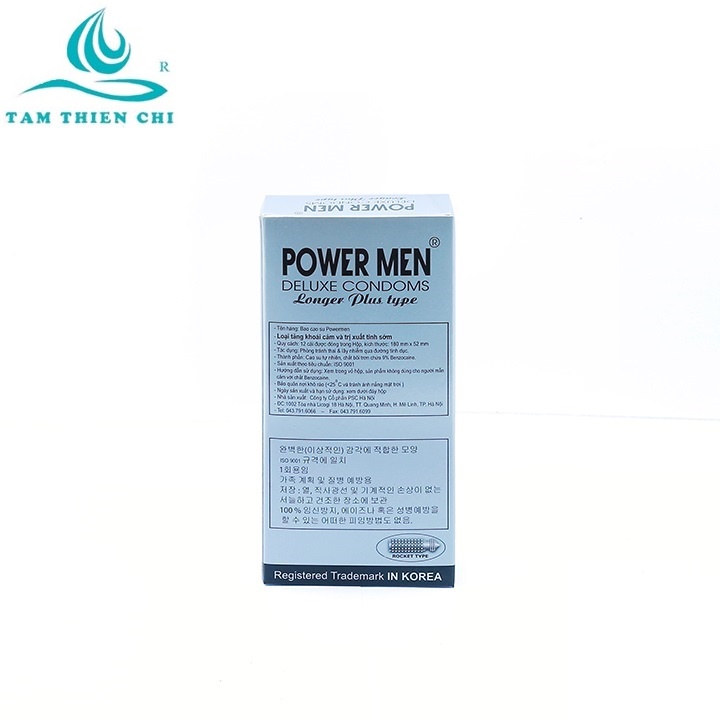 Bao cao su Powermen Cá ngựa bạc gân gai thắt kéo dài