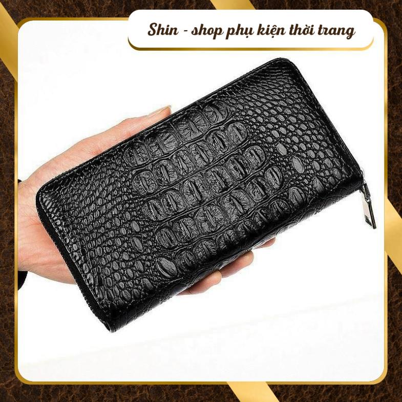 Ví da nam cầm tay cao cấp dập vân Cá Sấu thể hiện Đẳng Cấp - Sang Trọng - Shin Shop Leather