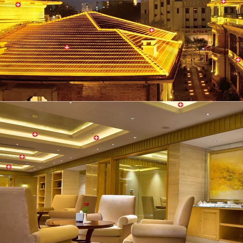 Đèn Led dây đôi 5730 siêu sáng 2 hàng HẮT TRẦN, QUẤN CÂY, TRANG TRÍ, KÍN NƯỚC 220V Trắng; Vàng; Xanh dương; Xanh lá