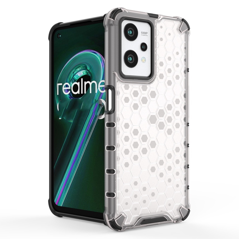 Ốp Điện Thoại TPU + PC Trong Suốt Chống Sốc Họa Tiết Tổ Ong Cho Realme Q5