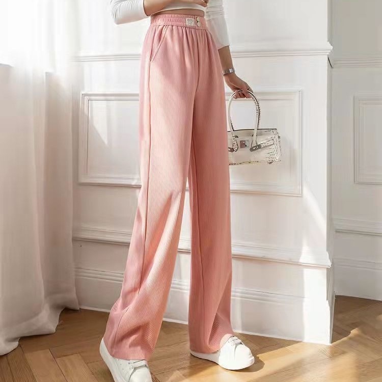 Quần dài SUXI ống rộng lưng cao màu sắc đơn giản thời trang xuân hè cho nữ