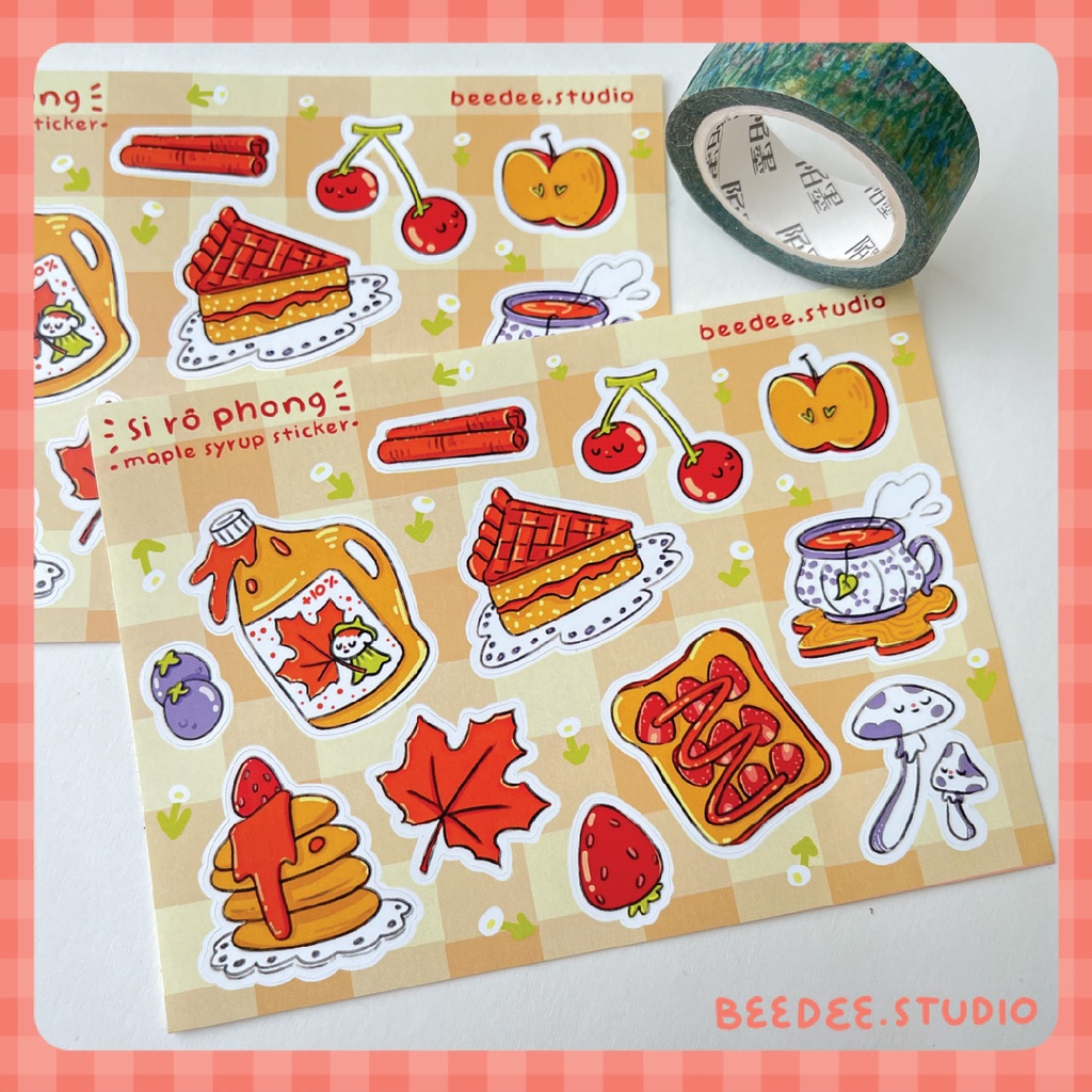 Sticker Si Rô Phong mùa thu | hàng độc quyền beedee.studio |