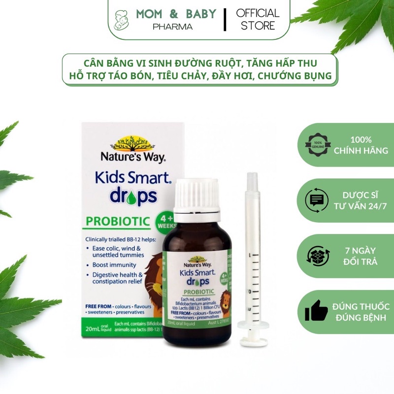 Men Vi Sinh Nature's Way Kids Smart Drops Probiotic Lọ 20ml - Cho Bé Từ Sơ Sinh