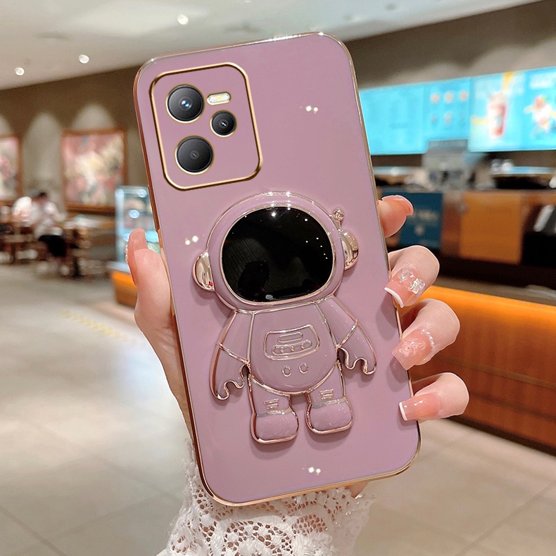 Ốp Điện Thoại Silicon Mềm Có Giá Đỡ Hình Phi Hành Gia Cho OPPO Realme C35 C31 C30 C21 C21Y C25Y C20 C11 2021 C25 C15 C12 C11