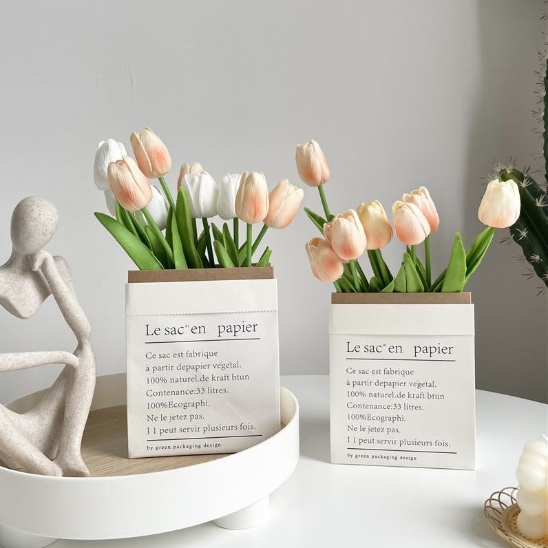 Lọ Hoa Tulip Nhân Tạo Phong Cách Bắc Âu Trang Trí Nội Thất/Phòng Khách/Phòng Ngủ