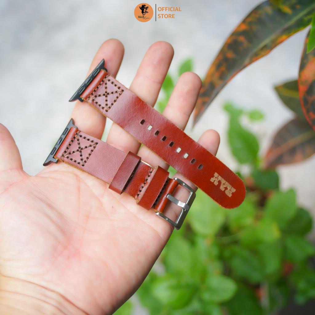 Dây Đồng Hồ AW 2,3,4,5,6,7,8, AW Ultra Da Bò Thanh Lịch - RAM Leather Simple X 3 Nâu Đỏ