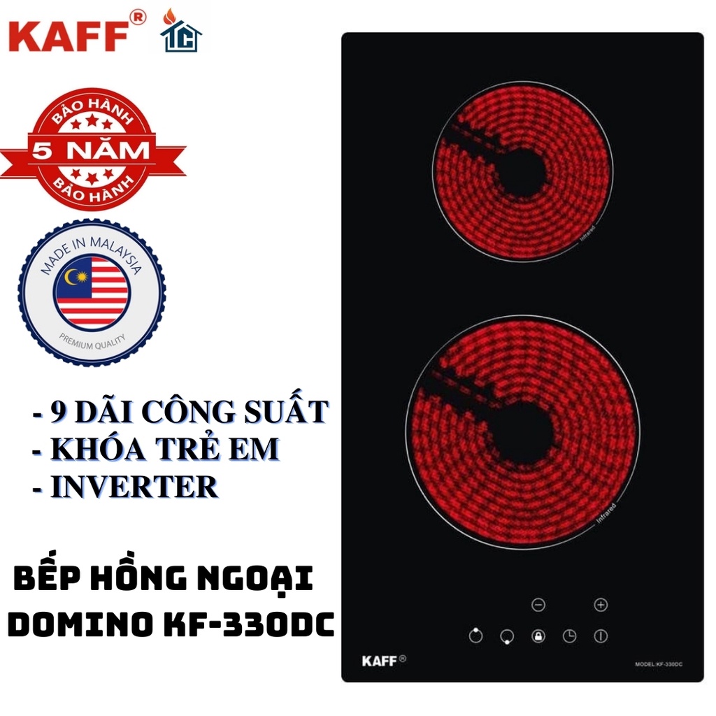Bếp hồng ngoại đôi KAFF KF-330DC  KHÓA TRẺ EM AN TOÀN