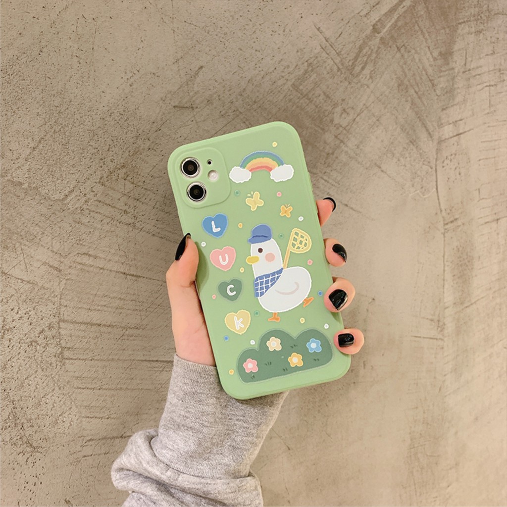 Ốp Lưng Silicon Màu Bảo Vệ CAMERA Luck Happy Day - E020