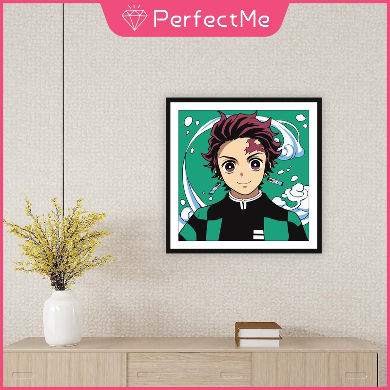 Bộ Tranh Đính Đá 5D Tự Làm 30x30cm Hình Anime Demon Slayer