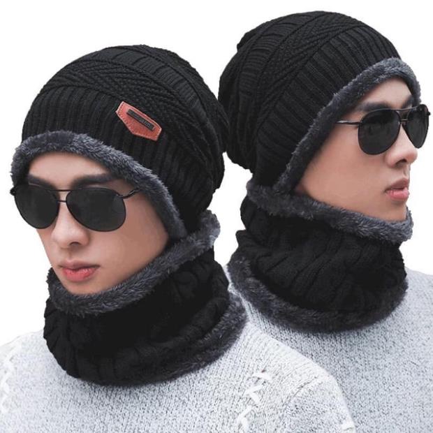 🌏FREE SHIP🌎Sét mũ kèm khăn len lót lông 2 in 1 siêu ấm áp cho mùa đông cho cả nam và nữ rẻ nhất