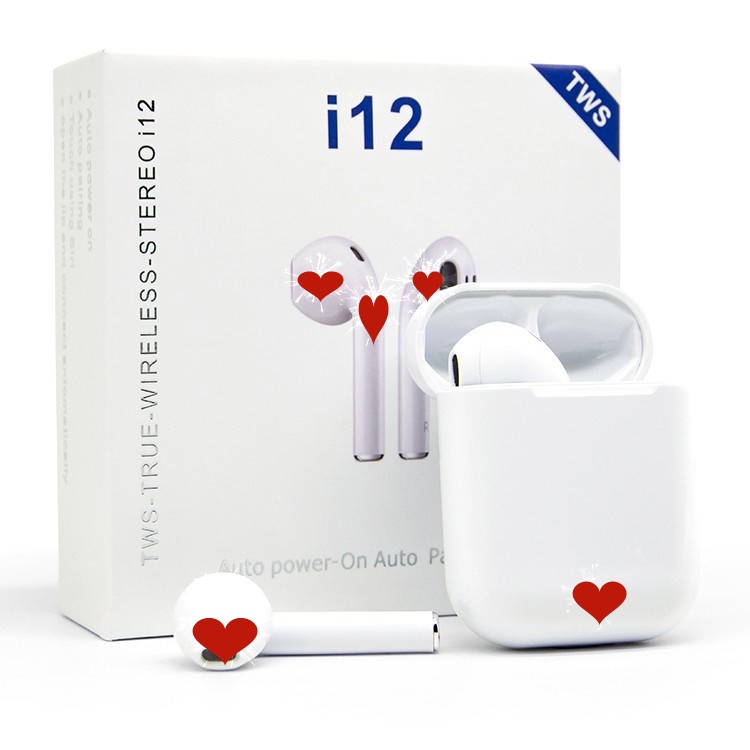 tai nghe bluetooth i12 không dây tws chính hãng ban moi Trắng