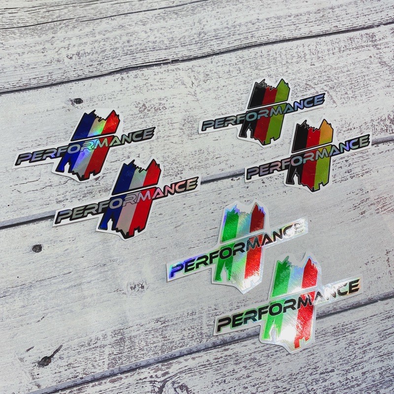 Tem sọc cờ ý PERFORMANCE New dạng 7 màu Crom bao đẹp- chất- xịn (1 cặp) | BigBuy360 - bigbuy360.vn