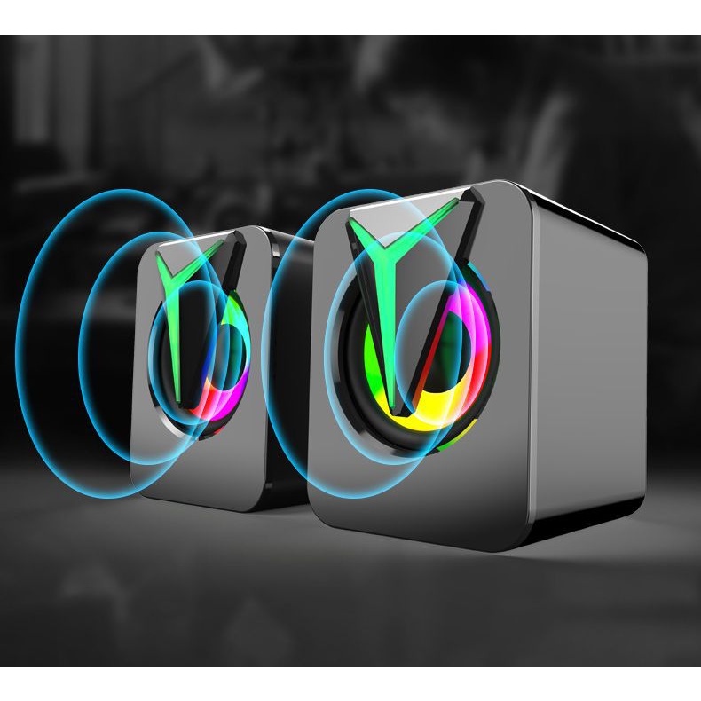 Loa Máy Tính - Loa Để Bàn Cao Cấp Đèn Led Đổi Màu Liên Tục Âm Bass Mạnh Mẽ