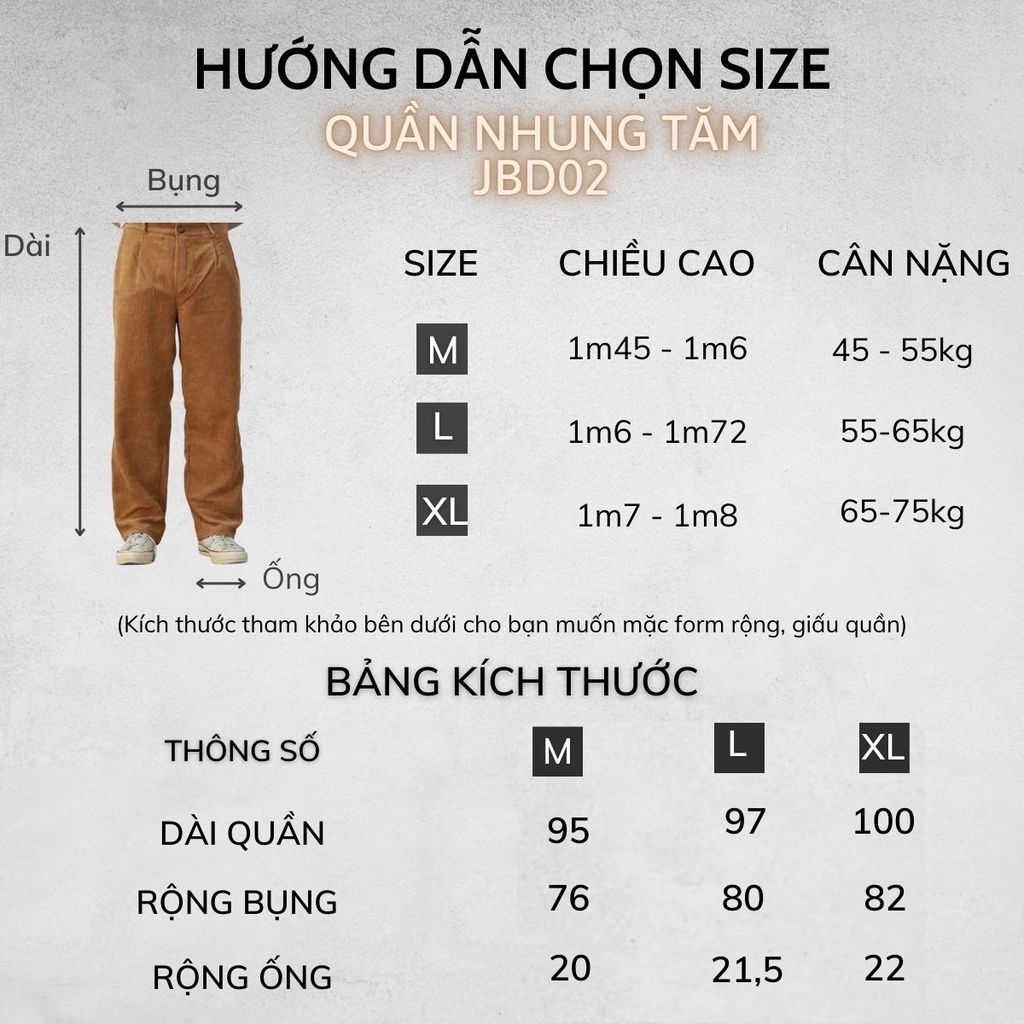 Quần nhung tăm baggy nam nữ, quần ống rộng unisex thời trang phong cách hàn quốc - JBD02