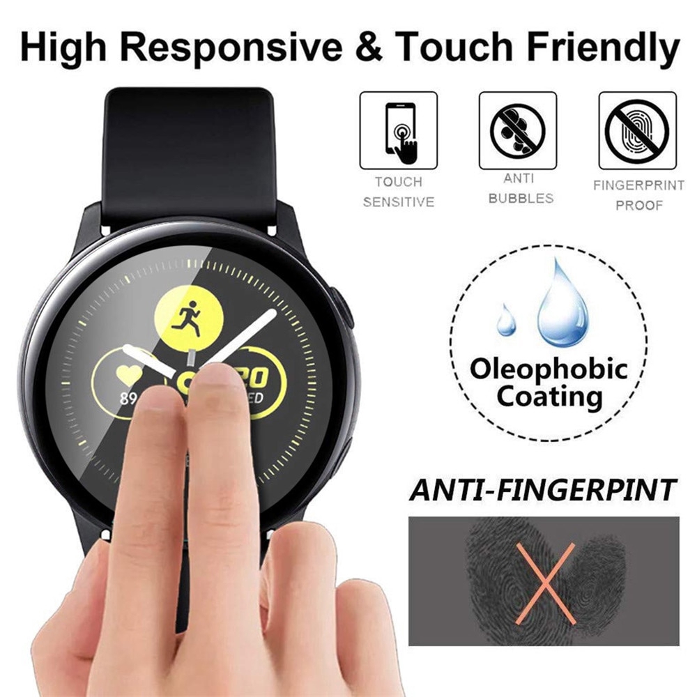 Hexu 2Pcs Soft Fibre Film Samsung Galaxy Watch Active 1 2 3D Full Screen Protector Not Glass