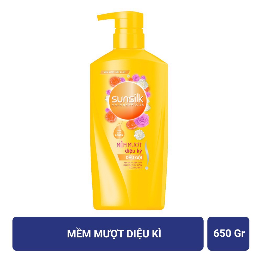 Gội SUNSILK 650g Tặng Chai dầu gội 140g/ Khăn tắm cao cấp