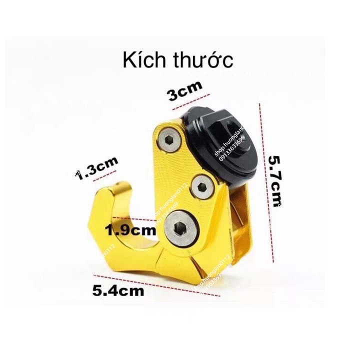 Móc Treo Đồ Xe Máy Biker Nhôm CNC gập mở giá 1 cái