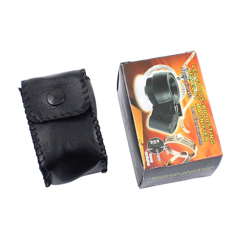 Kính Lúp Mini Bỏ Túi - Phóng Đại 45 Lần Có Đèn UV Cho Khoa Học