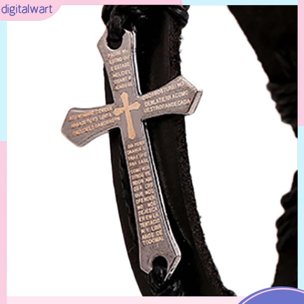 Dgggg Dgg✌❤ Vòng Tay Giả Da Mặt Thánh Giá Phong Cách Retro