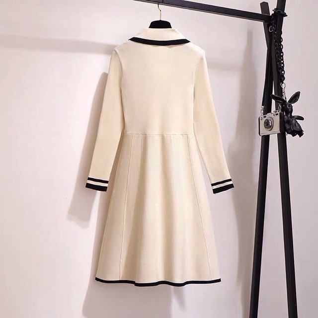 Váy len cổ vest dài váy 84-87cm