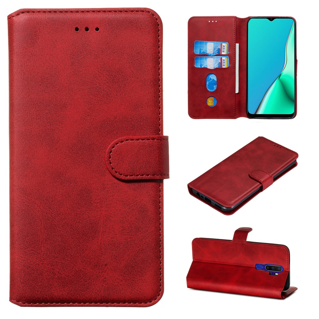 Bao da điện thoại da bò nắp lật chính hãng cho OPPO F11 pro A11x A9 A5 2020 | BigBuy360 - bigbuy360.vn