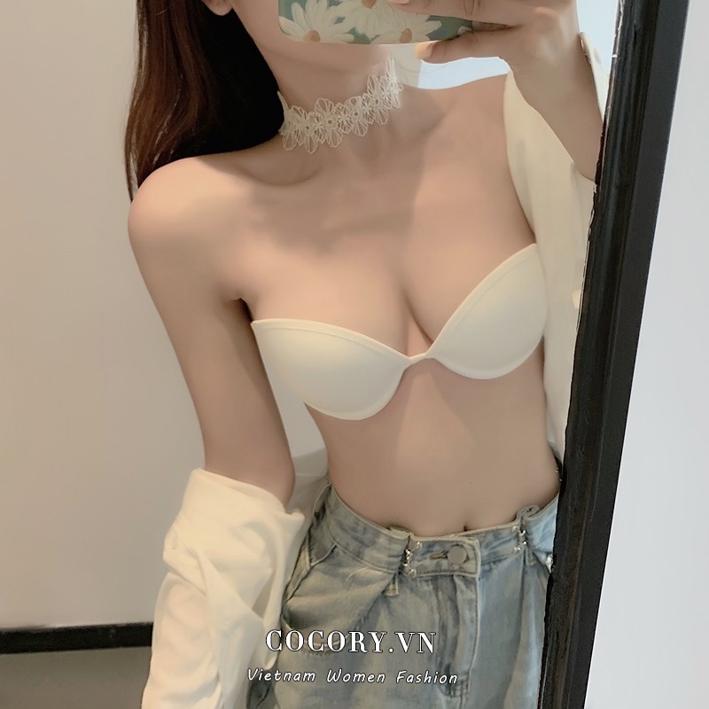 Cocory vn Áo lót không dây hở lưng thời trang mùa hè cho nữ