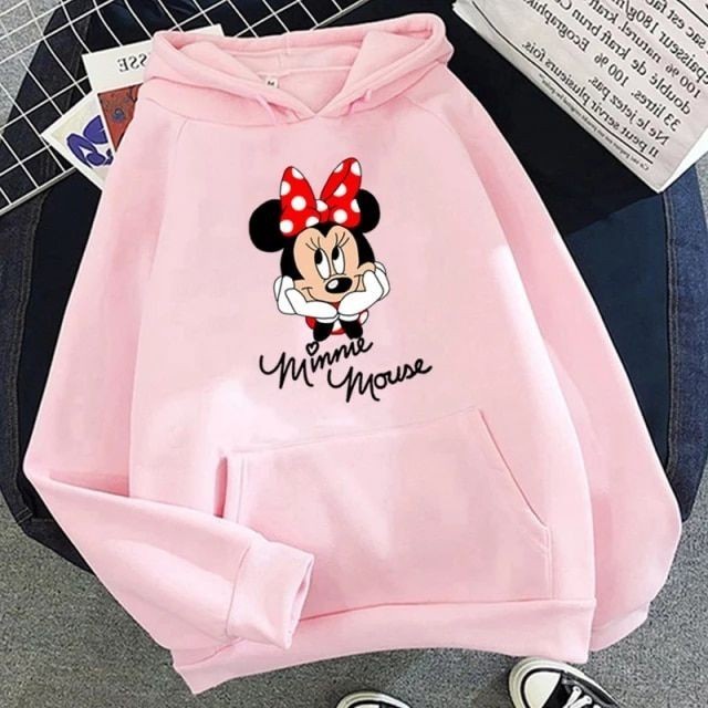 Áo Hoodie Họa Tiết Chuột Minnie Dễ Thương Cho Bé Gái 6-11 Tuổi