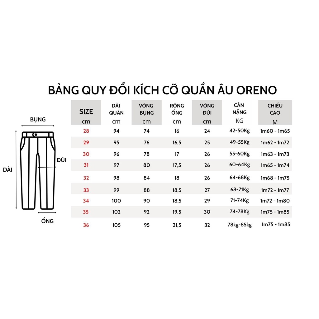 Quần Tây Nam Hàn Quốc Ống Côn Cao Cấp Oreno Fashion, chất vải co giãn dày dặn, form Slimfit hàn quốc