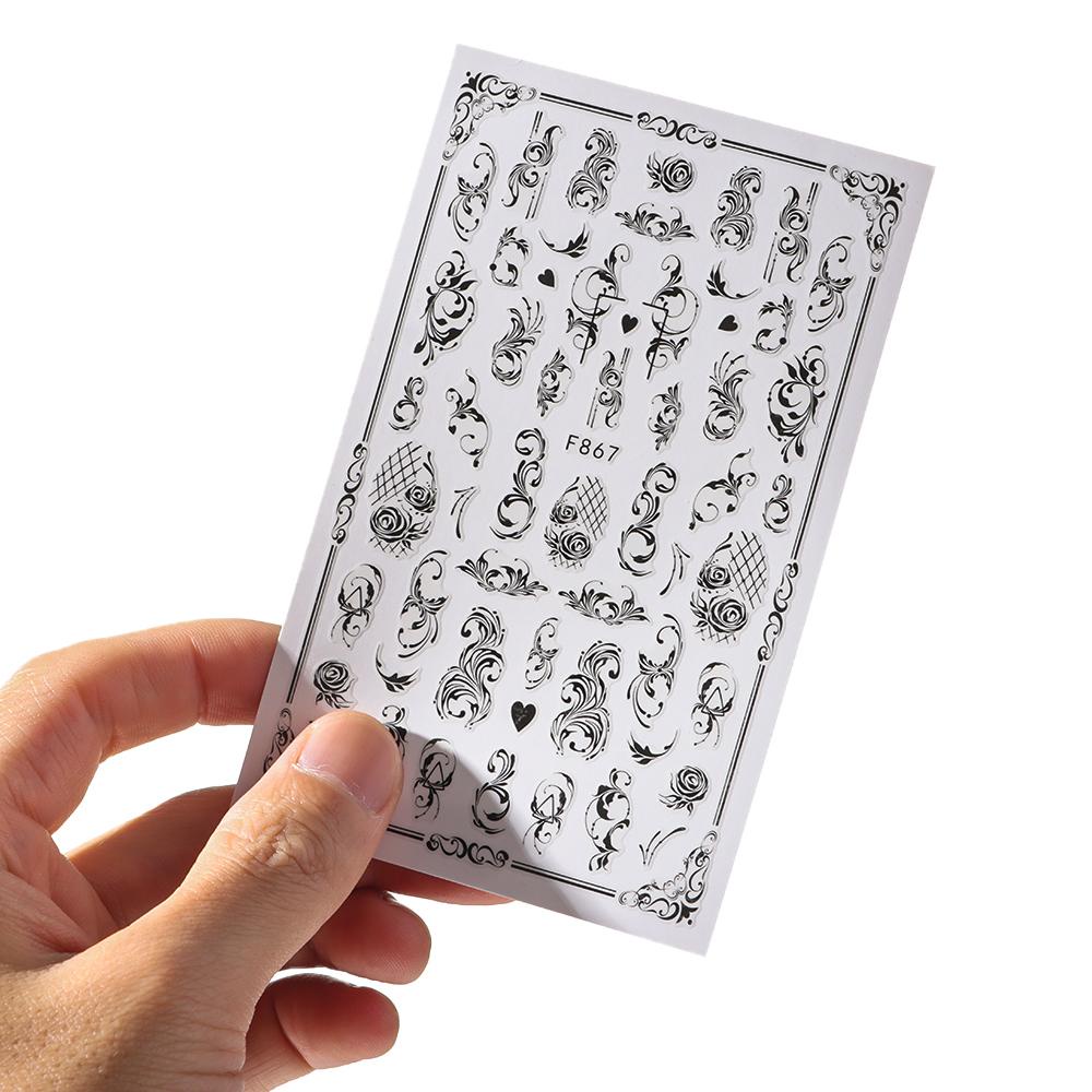 SOFTNESS Nail Sticker Cute Slider Flower Nail Art Decorations Leaves