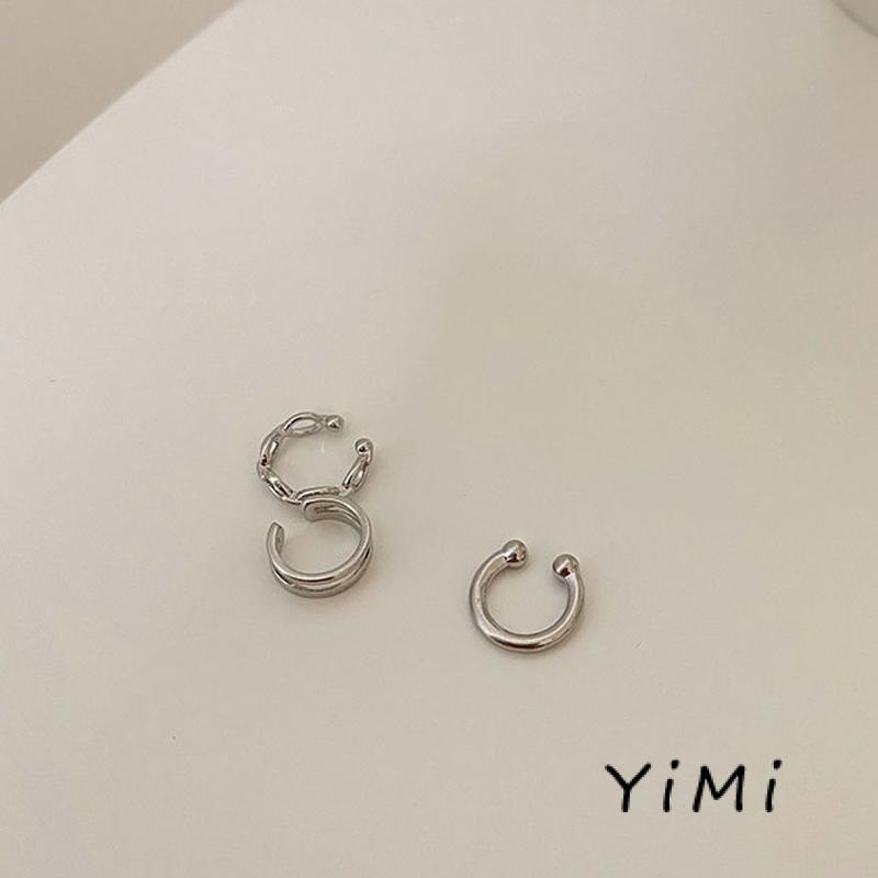 Set 3 khuyên kẹp vành tai kiểu dây xích đơn giản phong cách retro Hong Kong cao cấp cho nữ