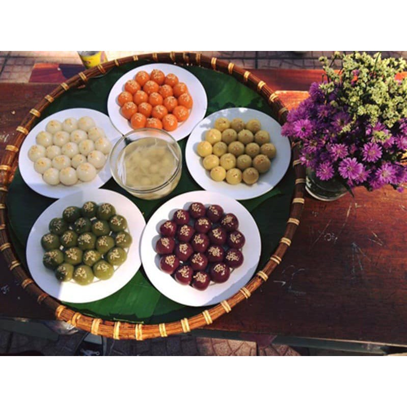 [SALE CẬN DATE 30/6/2023]Set nguyên liệu 900g-1050g làm bánh trôi/bánh chay ngũ sắc/bánh trôi hoa sen