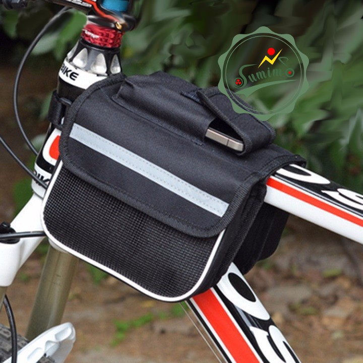 Túi xe đạp - Túi vải hai ngăn treo sườn xe